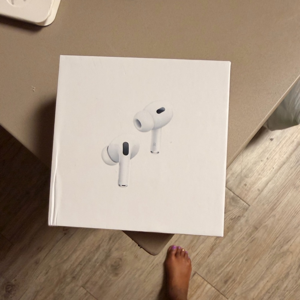 Apple White Earbuds Art Print with Minimalist Design empty box
